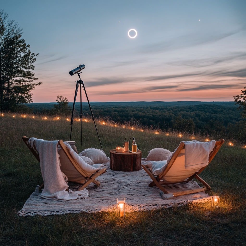 Provide telescopes or binoculars for guests to observe the moon and stars